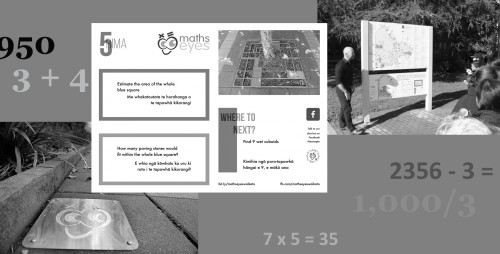 composite image of maths signage and maths traila